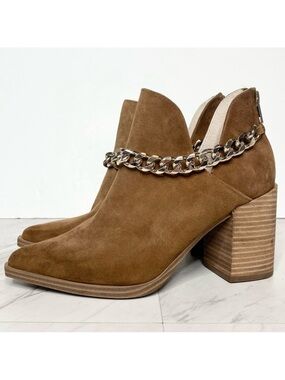 Steve Madden Cedar Brown Suede Chain Bootie 7 1/2 M